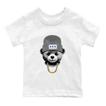 Sneaker match tees – Sneaker Tees To Match Air Jordan 9 Flint Grey Shoes – Gangster Teddy Kids T-Shirt White 2