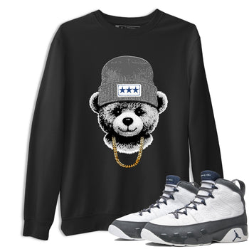 Sneaker match tees – Sneaker Tees To Match Air Jordan 9 Flint Grey Shoes – Gangster Teddy Tee Black 1