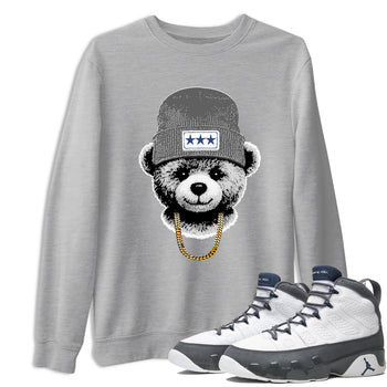 Sneaker match tees – Sneaker Tees To Match Air Jordan 9 Flint Grey Shoes – Gangster Teddy Tee Heather Grey 1