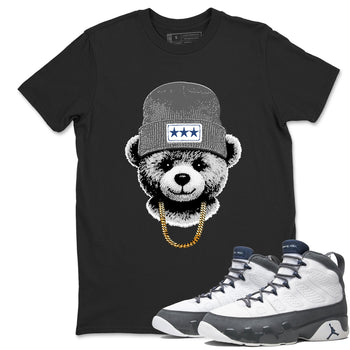 Sneaker match tees – Sneaker Tees To Match Air Jordan 9 Flint Grey Shoes – Gangster Teddy Tee Black 1
