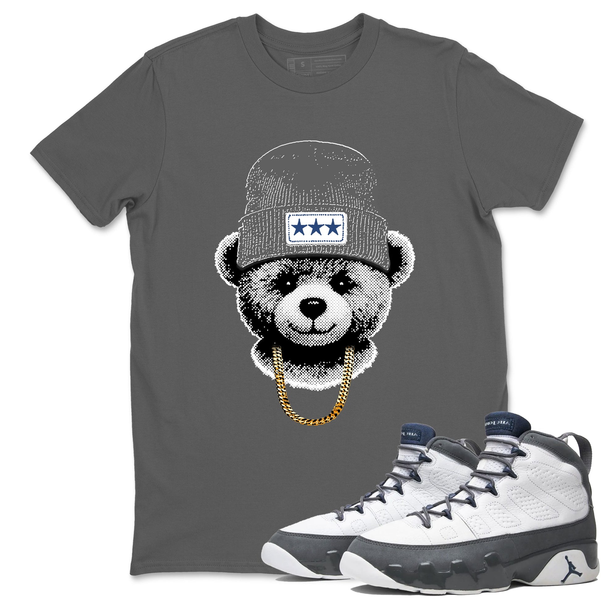 Sneaker match tees – Sneaker Tees To Match Air Jordan 9 Flint Grey Shoes – Gangster Teddy Tee Cool Grey 1