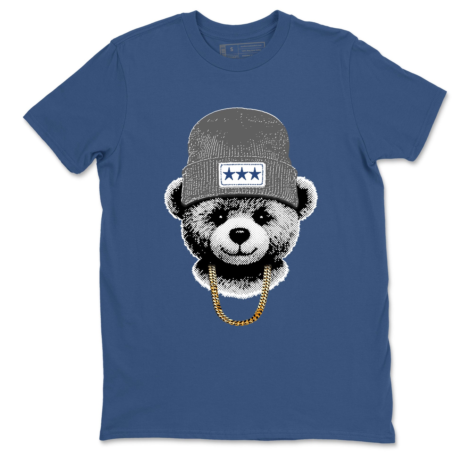 Sneaker match tees – Sneaker Tees To Match Air Jordan 9 Flint Grey Shoes – Gangster Teddy Tee Denim Blue 2