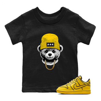 Best Christmas gifts for sneakerheads  – Sneaker Tees To Match Dunk Tour Yellow Sneakers – Gangster Teddy Kids T-Shirt Black 1