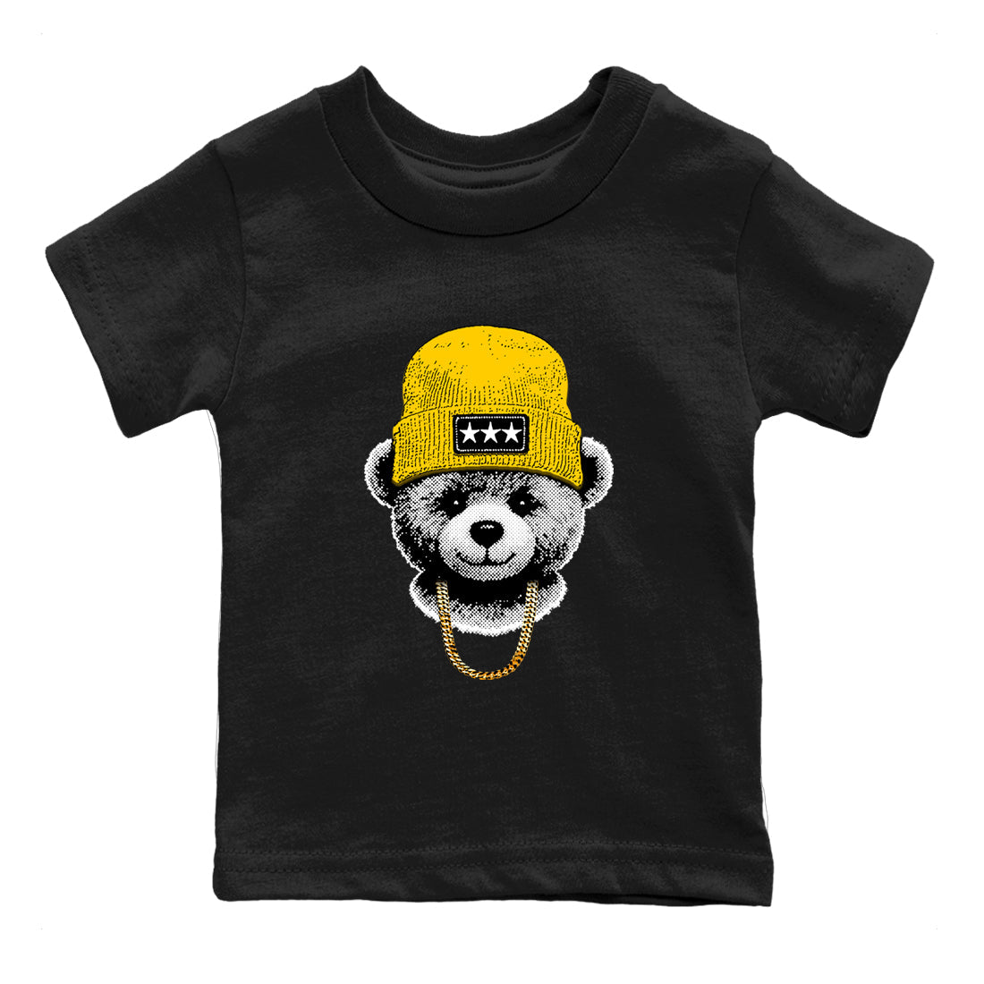 Best Christmas gifts for sneakerheads  – Sneaker Tees To Match Dunk Tour Yellow Sneakers – Gangster Teddy Kids T-Shirt Black 2
