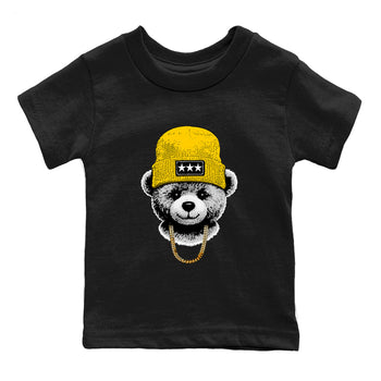 Best Christmas gifts for sneakerheads  – Sneaker Tees To Match Dunk Tour Yellow Sneakers – Gangster Teddy Kids T-Shirt Black 2