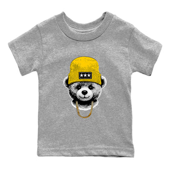 Best Christmas gifts for sneakerheads  – Sneaker Tees To Match Dunk Tour Yellow Sneakers – Gangster Teddy Kids T-Shirt Heather Grey 2