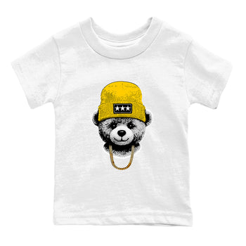 Best Christmas gifts for sneakerheads  – Sneaker Tees To Match Dunk Tour Yellow Sneakers – Gangster Teddy Kids T-Shirt White 2