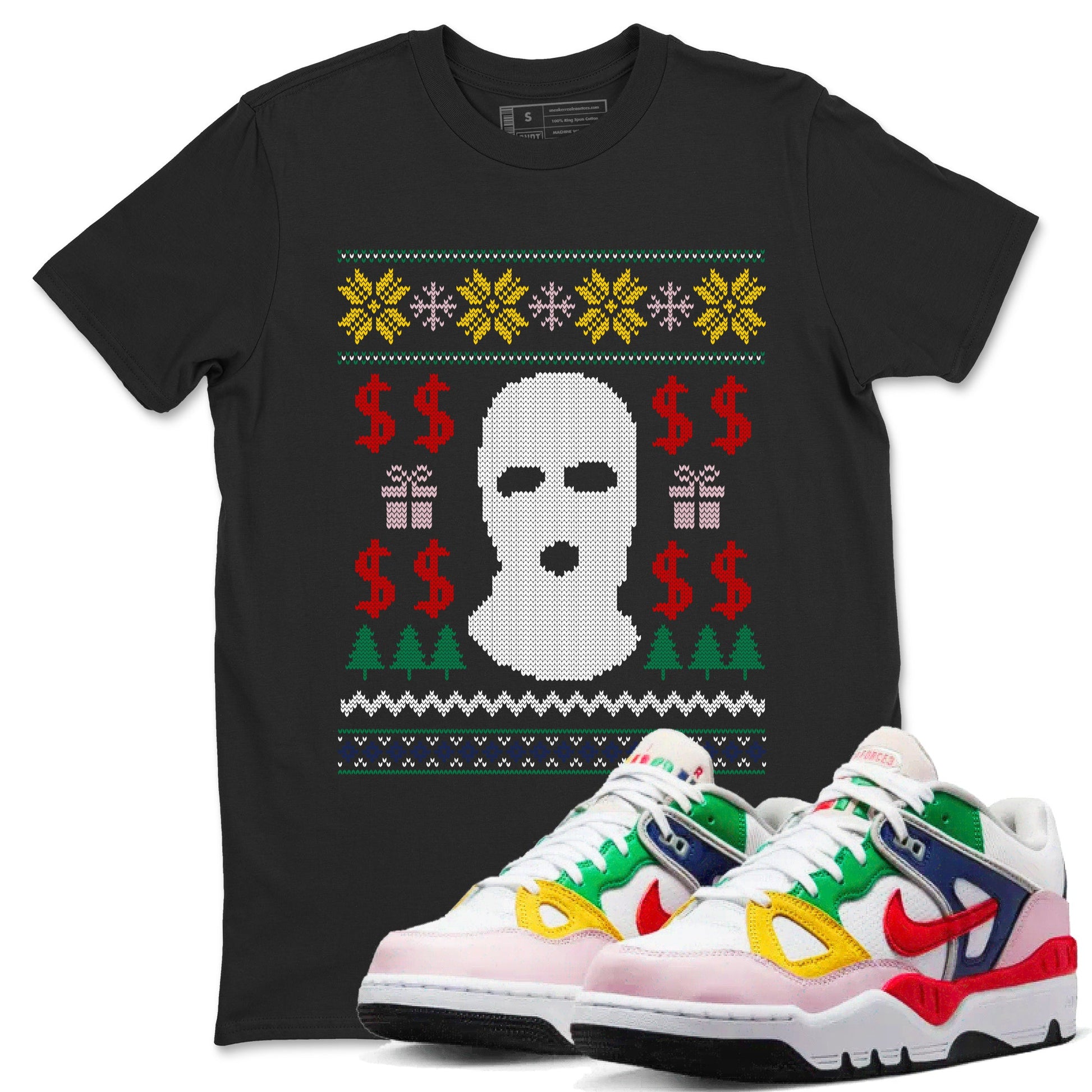 Air Force 3 Low x Nigo shirts to match jordans Christmas Gangster Ugly Sweater sneaker match tees Air Force 3 Blue Void and Tour Yellow match shoes to clothes SNRT Sneaker Tees unisex cotton Black 1 shirts