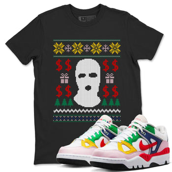 Air Force 3 Low x Nigo shirts to match jordans Christmas Gangster Ugly Sweater sneaker match tees Air Force 3 Blue Void and Tour Yellow match shoes to clothes SNRT Sneaker Tees unisex cotton Black 1 shirts