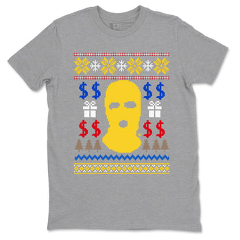 1s Travis Scott Canary shirts to match jordans Gangster Ugly Sweater sneaker match tees Air Jordan 1 Low OG Travis Scott Canary match shoes to clothes SNRT Sneaker Tees unisex cotton Heather Grey 2 shirts