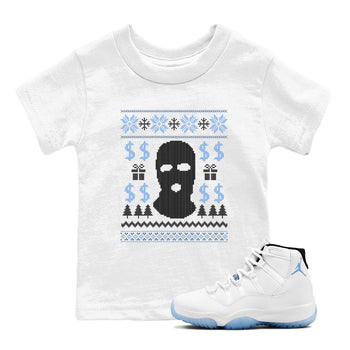 11s Legend Blue shirts to match jordans Christmas Gangster Ugly Sweater sneaker match tees Air Jordan 11 Retro Legend Blue match shoes to clothes SNRT Sneaker Tees Youth Baby White 1 tee