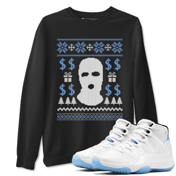 11s Legend Blue shirts to match jordans Christmas Gangster Ugly Sweater sneaker match tees Air Jordan 11 Retro Legend Blue match shoes to clothes SNRT Sneaker Tees unisex cotton Black 1 shirts