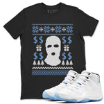 11s Legend Blue shirts to match jordans Christmas Gangster Ugly Sweater sneaker match tees Air Jordan 11 Retro Legend Blue match shoes to clothes SNRT Sneaker Tees unisex cotton Black 1 shirts