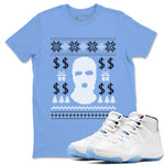 11s Legend Blue shirts to match jordans Christmas Gangster Ugly Sweater sneaker match tees Air Jordan 11 Retro Legend Blue match shoes to clothes SNRT Sneaker Tees unisex cotton Carolina Blue 1 shirts