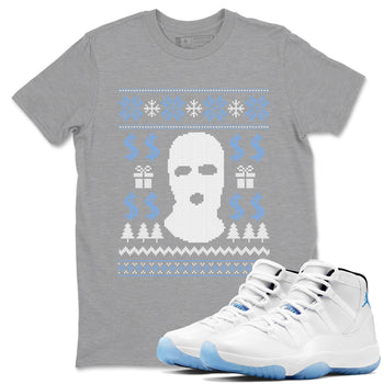 11s Legend Blue shirts to match jordans Christmas Gangster Ugly Sweater sneaker match tees Air Jordan 11 Retro Legend Blue match shoes to clothes SNRT Sneaker Tees unisex cotton Heather Grey 1 shirts