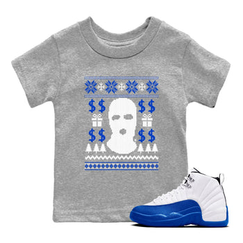 12s Blueberry shirts to match jordans Gangster Ugly Sweater sneaker match tees Air Jordan 12 Blueberry match shoes to clothes SNRT Sneaker Tees Youth Baby Heather Grey 1 tee