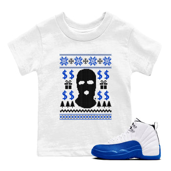 12s Blueberry shirts to match jordans Gangster Ugly Sweater sneaker match tees Air Jordan 12 Blueberry match shoes to clothes SNRT Sneaker Tees Youth Baby White 1 tee