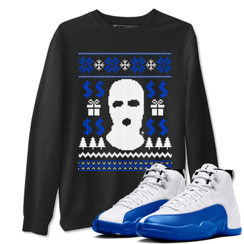 12s Blueberry shirts to match jordans Gangster Ugly Sweater sneaker match tees Air Jordan 12 Blueberry match shoes to clothes SNRT Sneaker Tees unisex cotton Black 1 shirts