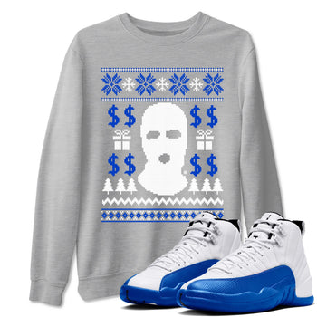 12s Blueberry shirts to match jordans Gangster Ugly Sweater sneaker match tees Air Jordan 12 Blueberry match shoes to clothes SNRT Sneaker Tees unisex cotton Heather Grey 1 shirts