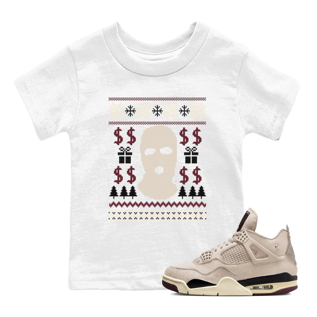 4s Retro A Ma Maniere x W.Y.W.S shirts to match jordans Gangster Ugly Sweater sneaker match tees Air Jordan 4 A Ma Maniere x Fossil Stone match shoes to clothes SNRT Sneaker Tees Youth Baby White 1 tee