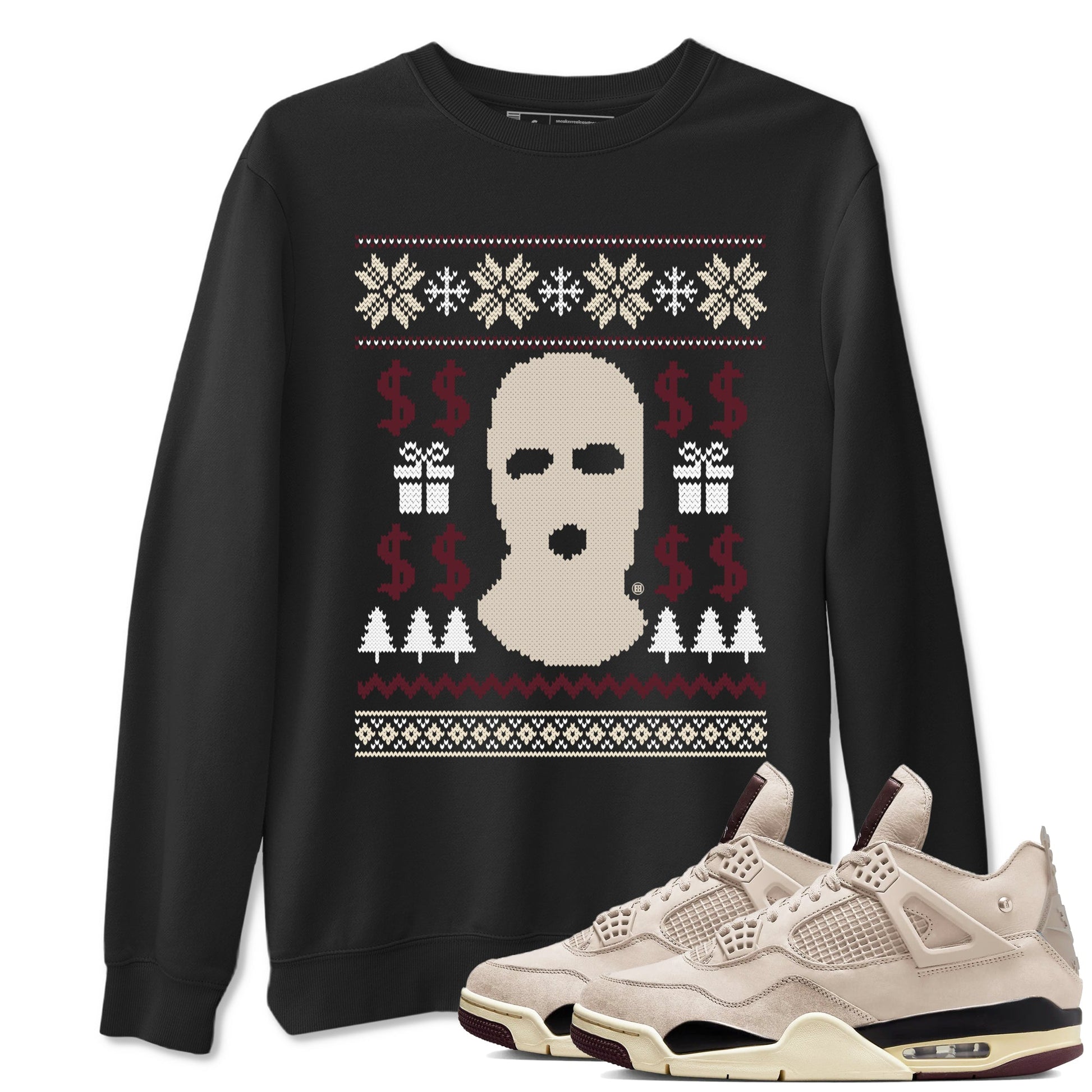 4s Retro A Ma Maniere x W.Y.W.S shirts to match jordans Gangster Ugly Sweater sneaker match tees Air Jordan 4 A Ma Maniere x Fossil Stone match shoes to clothes SNRT Sneaker Tees unisex cotton Black 1 shirts