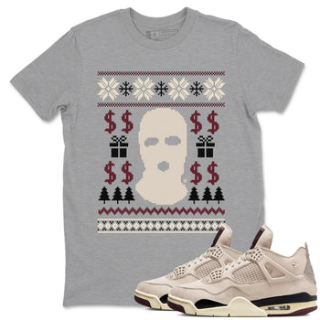 4s Retro A Ma Maniere x W.Y.W.S shirts to match jordans Gangster Ugly Sweater sneaker match tees Air Jordan 4 A Ma Maniere x Fossil Stone match shoes to clothes SNRT Sneaker Tees unisex cotton Heather Grey 1 shirts