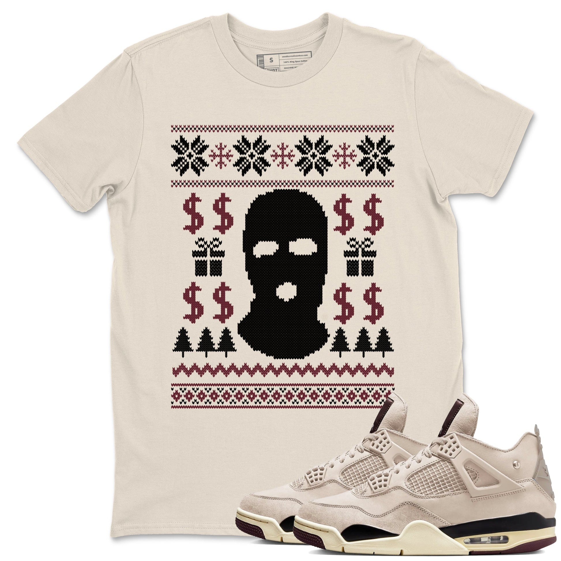 4s Retro A Ma Maniere x W.Y.W.S shirts to match jordans Gangster Ugly Sweater sneaker match tees Air Jordan 4 A Ma Maniere x Fossil Stone match shoes to clothes SNRT Sneaker Tees unisex cotton Natural 1 shirts