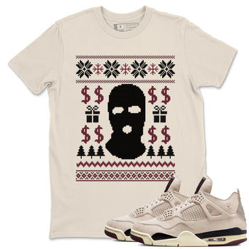 4s Retro A Ma Maniere x W.Y.W.S shirts to match jordans Gangster Ugly Sweater sneaker match tees Air Jordan 4 A Ma Maniere x Fossil Stone match shoes to clothes SNRT Sneaker Tees unisex cotton Natural 1 shirts