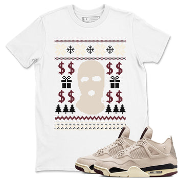 4s Retro A Ma Maniere x W.Y.W.S shirts to match jordans Gangster Ugly Sweater sneaker match tees Air Jordan 4 A Ma Maniere x Fossil Stone match shoes to clothes SNRT Sneaker Tees unisex cotton White 1 shirts