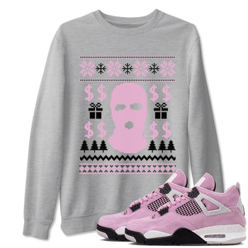 4s Retro Orchid shirts to match jordans Gangster Ugly Sweater sneaker match tees Air Jordan 4 WMNS Orchid match shoes to clothes SNRT Sneaker Tees unisex cotton Heather Grey 1 shirts