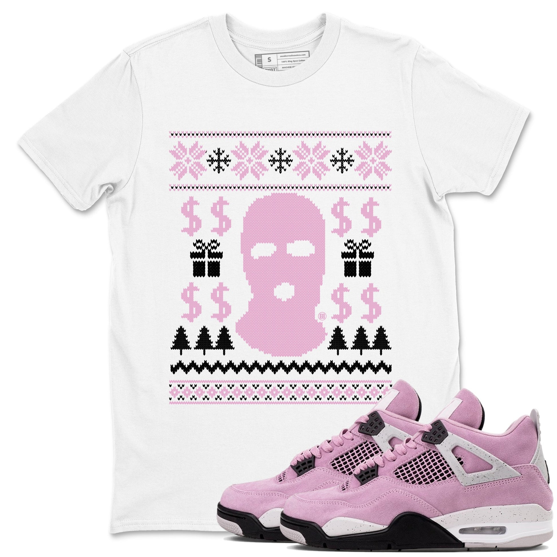 4s Retro Orchid shirts to match jordans Gangster Ugly Sweater sneaker match tees Air Jordan 4 WMNS Orchid match shoes to clothes SNRT Sneaker Tees unisex cotton White 1 shirts