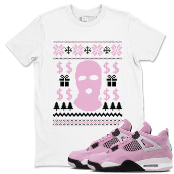 4s Retro Orchid shirts to match jordans Gangster Ugly Sweater sneaker match tees Air Jordan 4 WMNS Orchid match shoes to clothes SNRT Sneaker Tees unisex cotton White 1 shirts