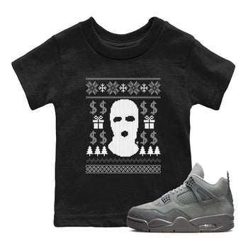 4s Wet Cement shirts to match jordans Gangster Ugly Sweater sneaker match tees Air Jordan 4 Retro SE Wet Cement match shoes to clothes SNRT Sneaker Tees Youth Baby Black 1 tee