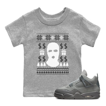 4s Wet Cement shirts to match jordans Gangster Ugly Sweater sneaker match tees Air Jordan 4 Retro SE Wet Cement match shoes to clothes SNRT Sneaker Tees Youth Baby Heather Grey 1 tee