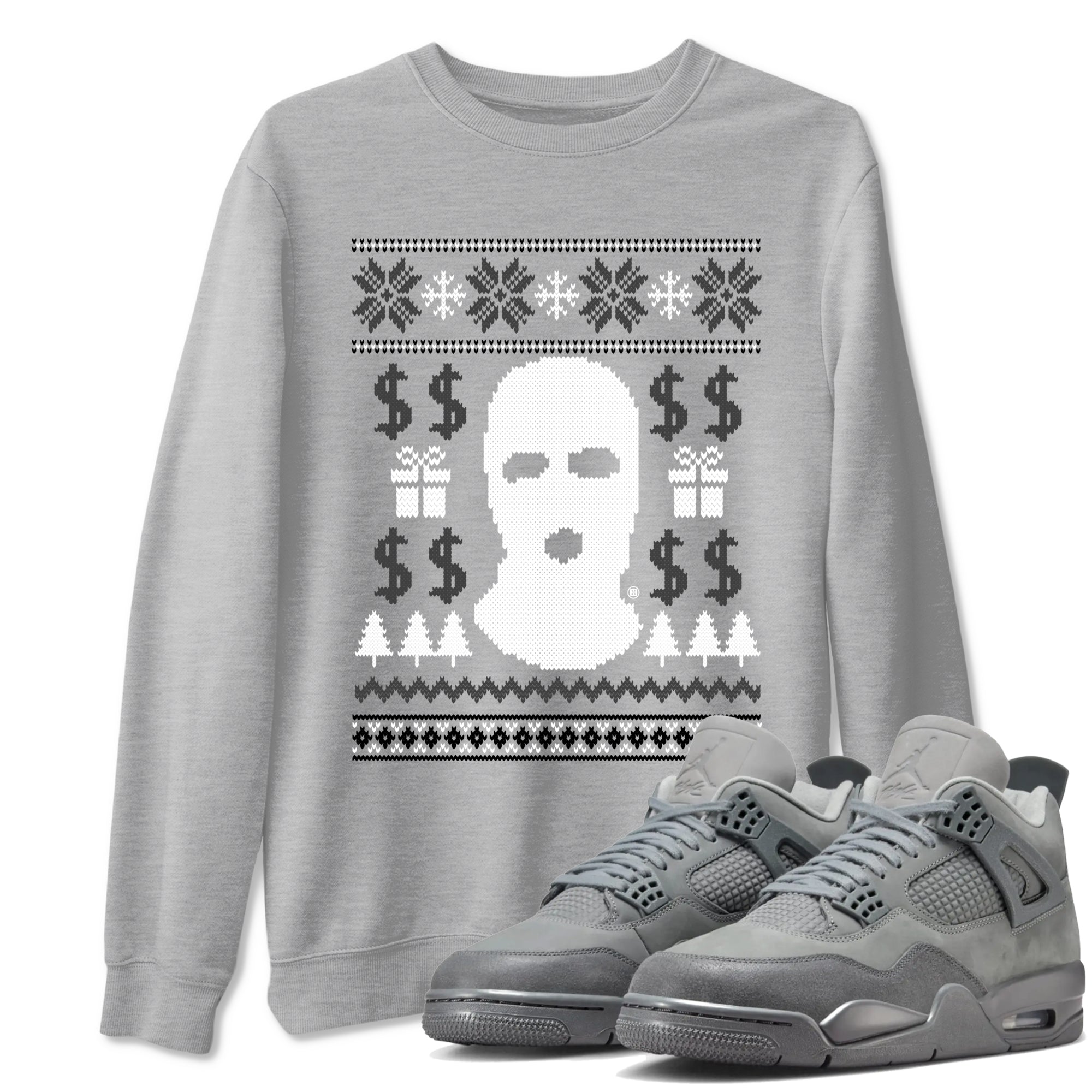 4s Wet Cement shirts to match jordans Gangster Ugly Sweater sneaker match tees Air Jordan 4 Retro SE Wet Cement match shoes to clothes SNRT Sneaker Tees unisex cotton Heather Grey 1 shirts