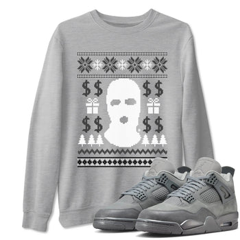 4s Wet Cement shirts to match jordans Gangster Ugly Sweater sneaker match tees Air Jordan 4 Retro SE Wet Cement match shoes to clothes SNRT Sneaker Tees unisex cotton Heather Grey 1 shirts
