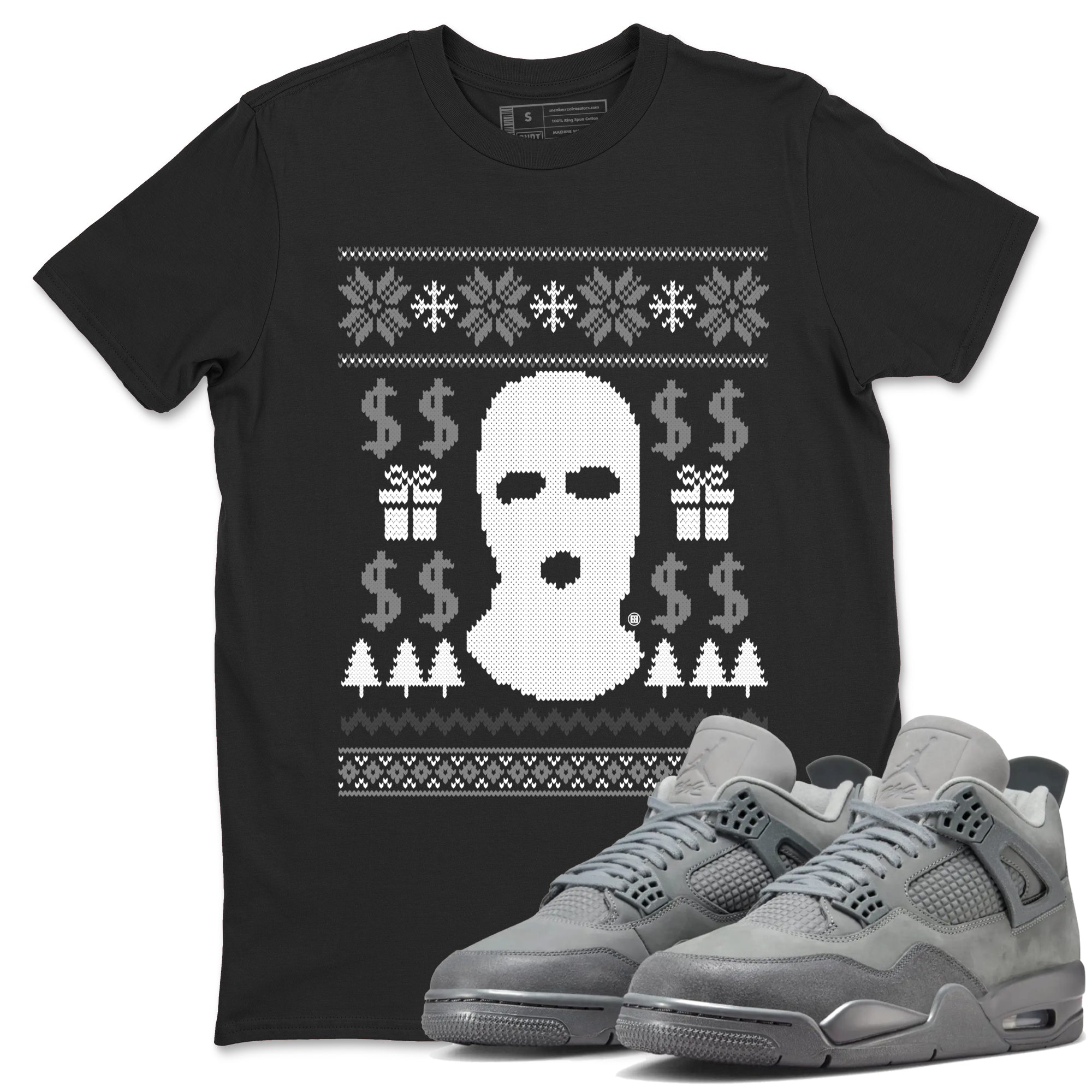 4s Wet Cement shirts to match jordans Gangster Ugly Sweater sneaker match tees Air Jordan 4 Retro SE Wet Cement match shoes to clothes SNRT Sneaker Tees unisex cotton Black 1 shirts