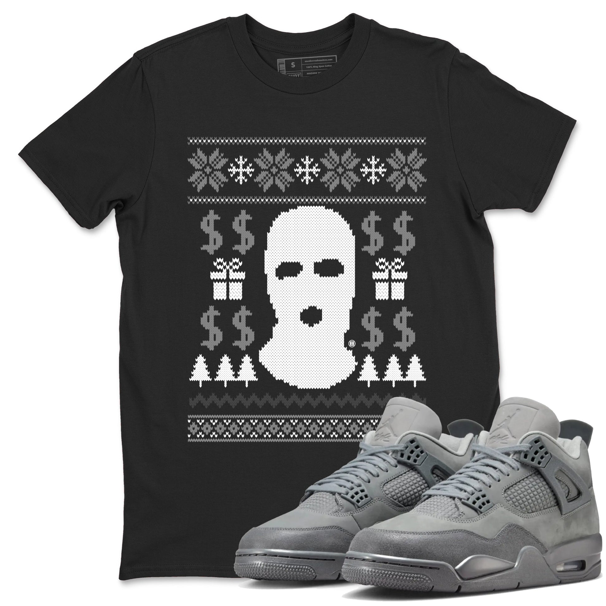 4s Wet Cement shirts to match jordans Gangster Ugly Sweater sneaker match tees Air Jordan 4 Retro SE Wet Cement match shoes to clothes SNRT Sneaker Tees unisex cotton Black 1 shirts