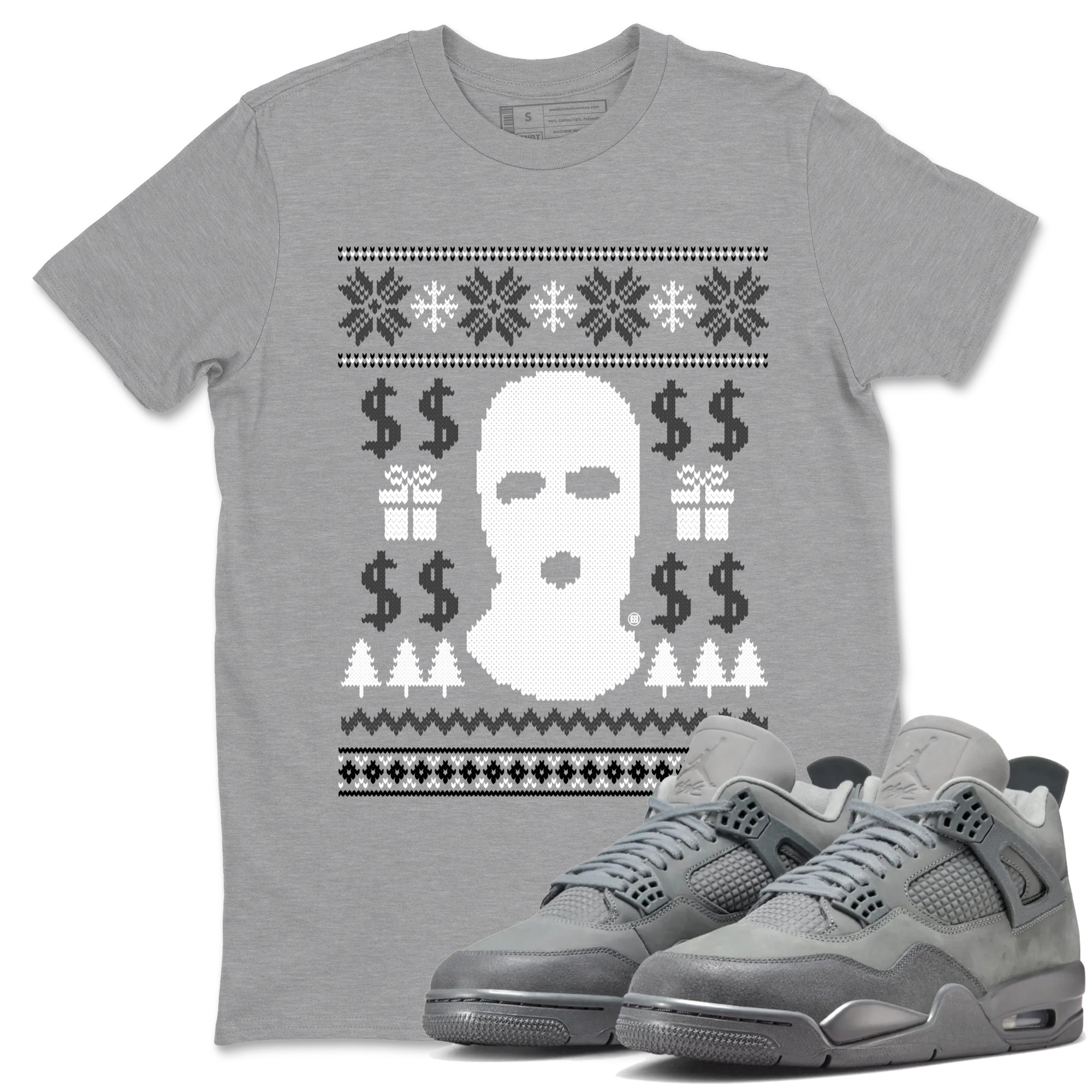 4s Wet Cement shirts to match jordans Gangster Ugly Sweater sneaker match tees Air Jordan 4 Retro SE Wet Cement match shoes to clothes SNRT Sneaker Tees unisex cotton Heather Grey 1 shirts