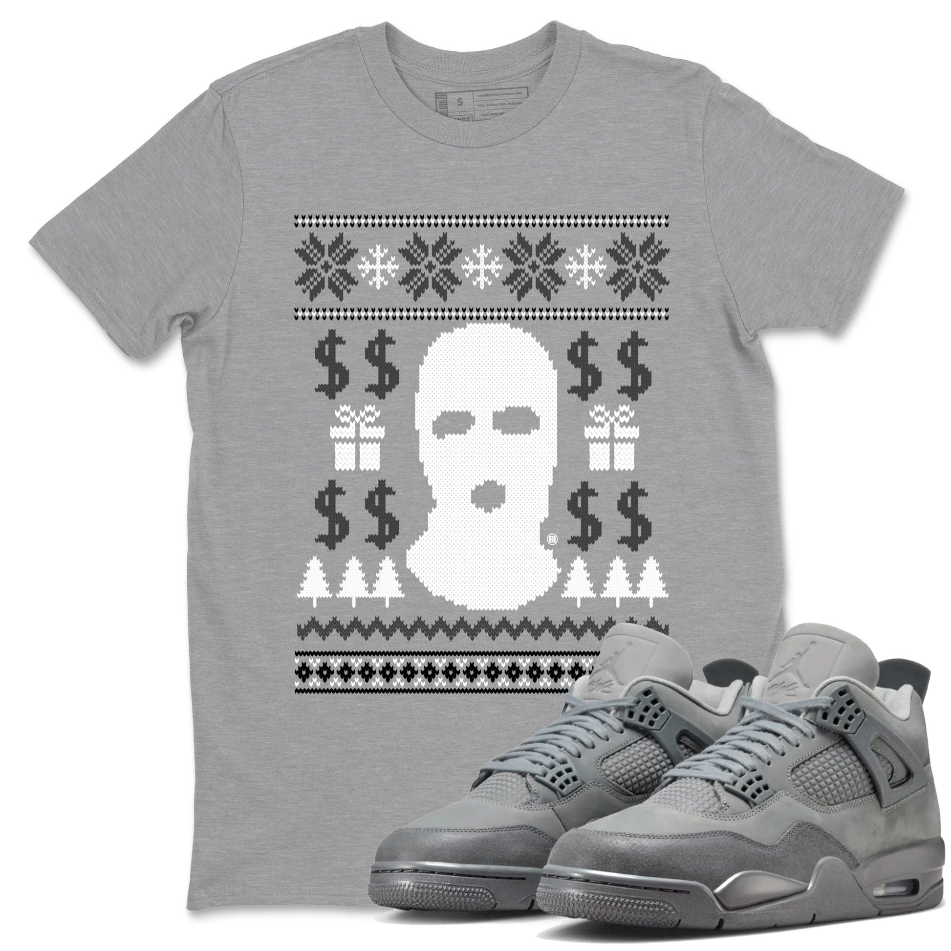 4s Wet Cement shirts to match jordans Gangster Ugly Sweater sneaker match tees Air Jordan 4 Retro SE Wet Cement match shoes to clothes SNRT Sneaker Tees unisex cotton Heather Grey 1 shirts