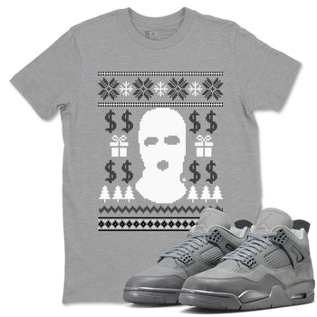 4s Wet Cement shirts to match jordans Gangster Ugly Sweater sneaker match tees Air Jordan 4 Retro SE Wet Cement match shoes to clothes SNRT Sneaker Tees unisex cotton Heather Grey 1 shirts