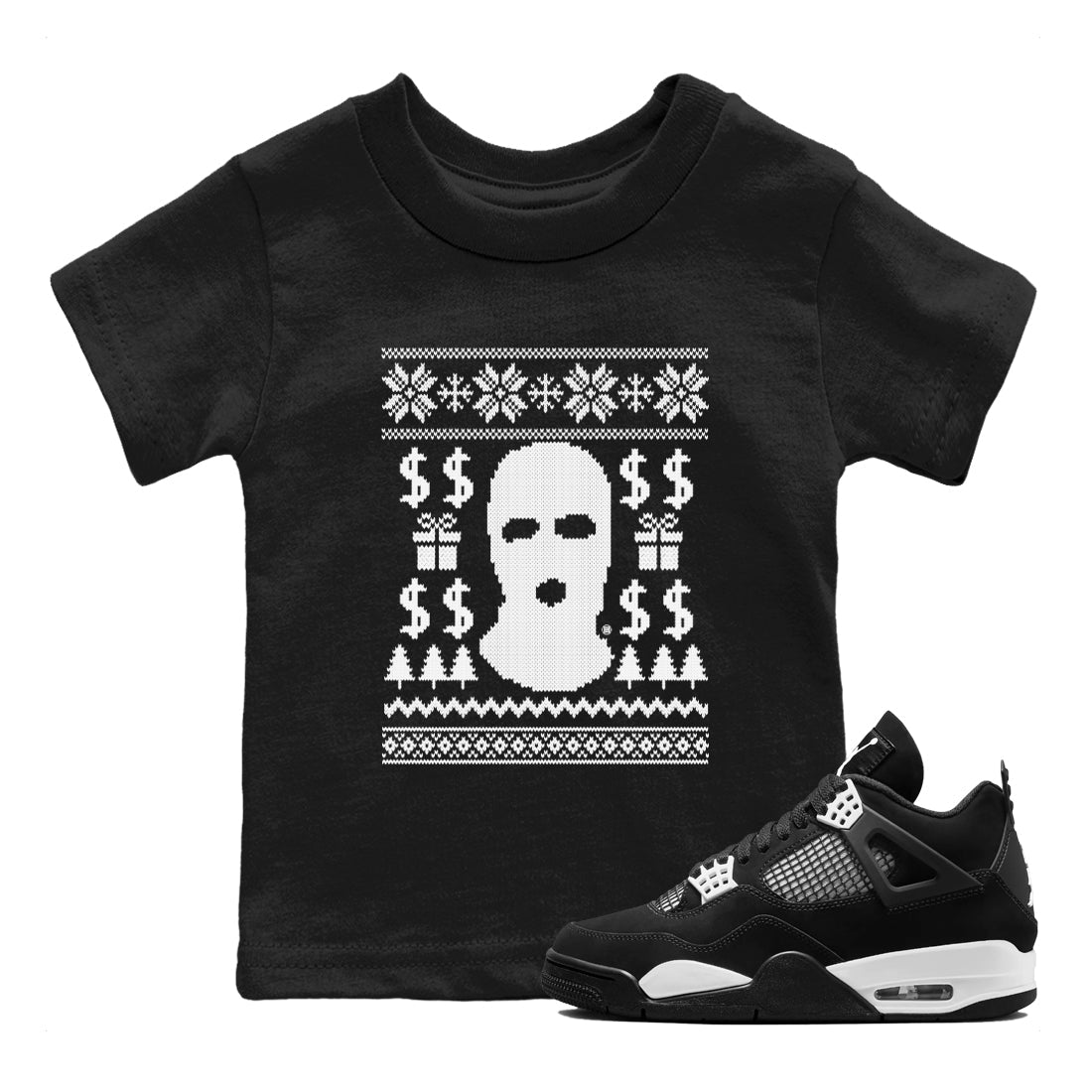4s White Thunder shirts to match jordans Gangster Ugly Sweater sneaker match tees Air Jordan 4 Retro White Thunder match shoes to clothes SNRT Sneaker Tees Youth Baby Black 1 tee