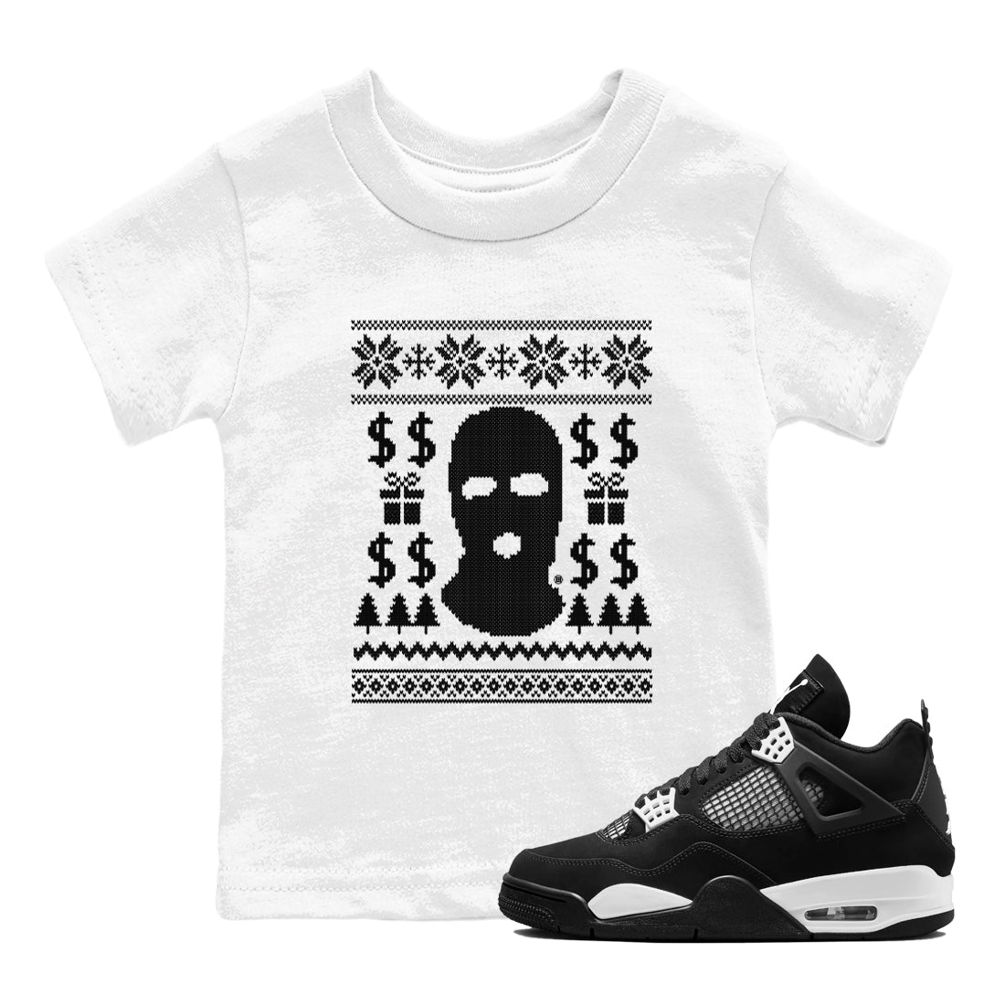 4s White Thunder shirts to match jordans Gangster Ugly Sweater sneaker match tees Air Jordan 4 Retro White Thunder match shoes to clothes SNRT Sneaker Tees Youth Baby White 1 tee