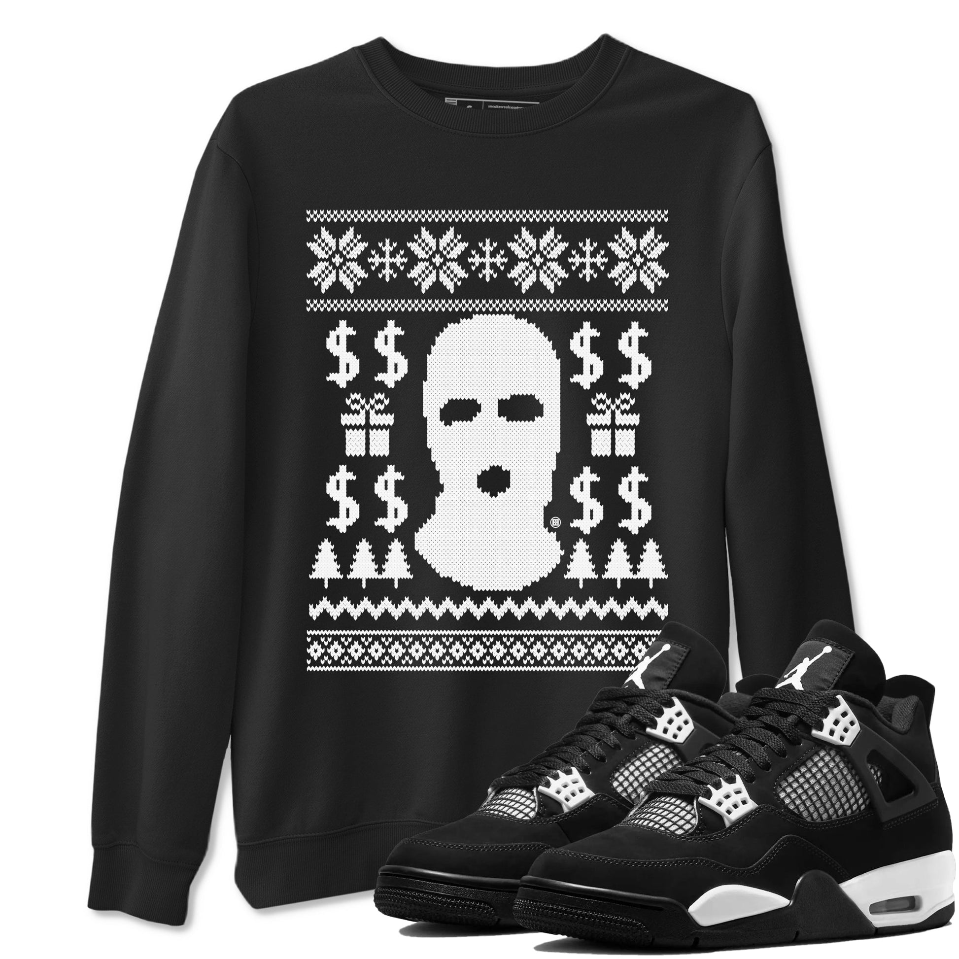 4s White Thunder shirts to match jordans Gangster Ugly Sweater sneaker match tees Air Jordan 4 Retro White Thunder match shoes to clothes SNRT Sneaker Tees unisex cotton Black 1 shirts