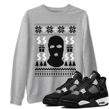 4s White Thunder shirts to match jordans Gangster Ugly Sweater sneaker match tees Air Jordan 4 Retro White Thunder match shoes to clothes SNRT Sneaker Tees unisex cotton Heather Grey 1 shirts