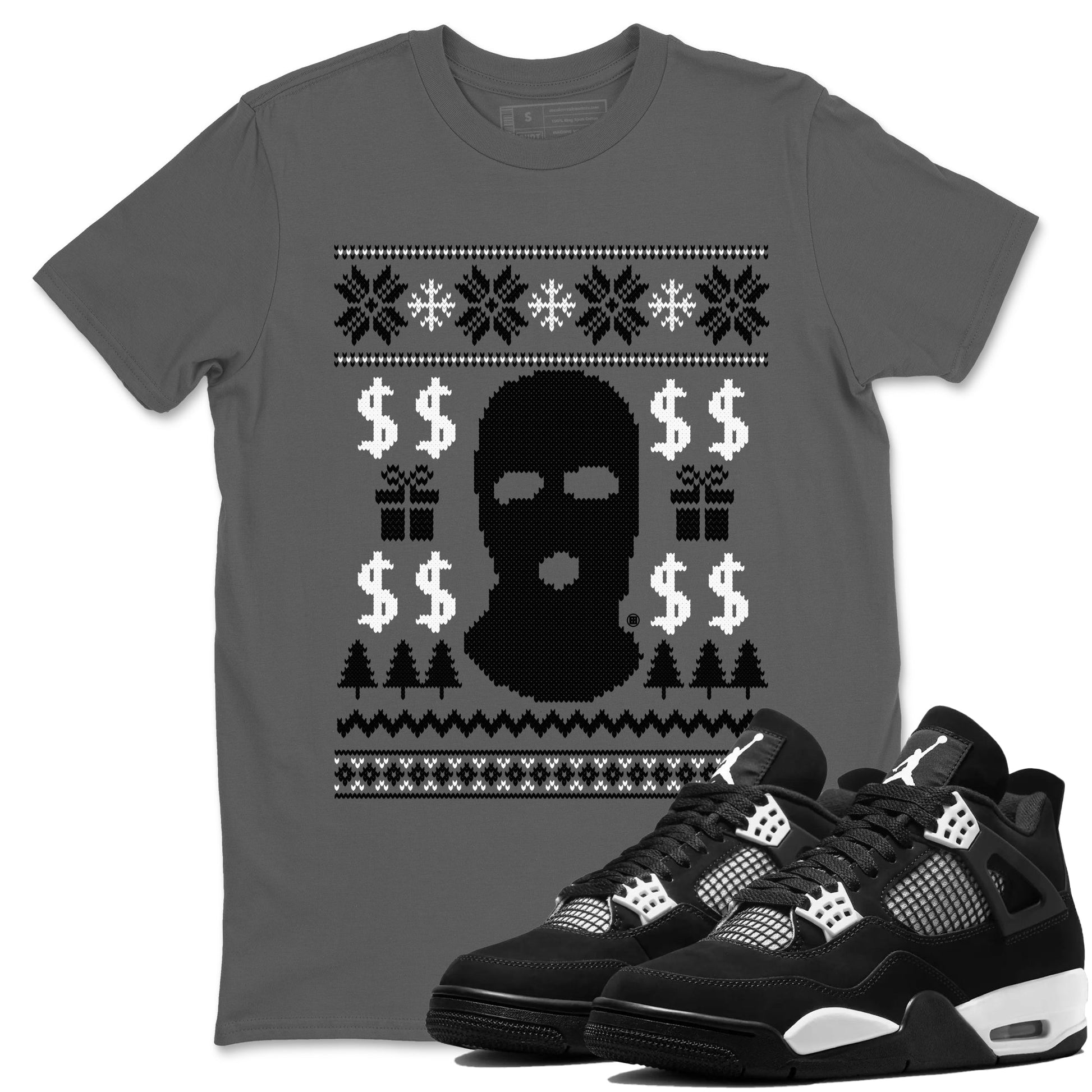 4s White Thunder shirts to match jordans Gangster Ugly Sweater sneaker match tees Air Jordan 4 Retro White Thunder match shoes to clothes SNRT Sneaker Tees unisex cotton Cool Grey 1 shirts