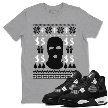 4s White Thunder shirts to match jordans Gangster Ugly Sweater sneaker match tees Air Jordan 4 Retro White Thunder match shoes to clothes SNRT Sneaker Tees unisex cotton Heather Grey 1 shirts