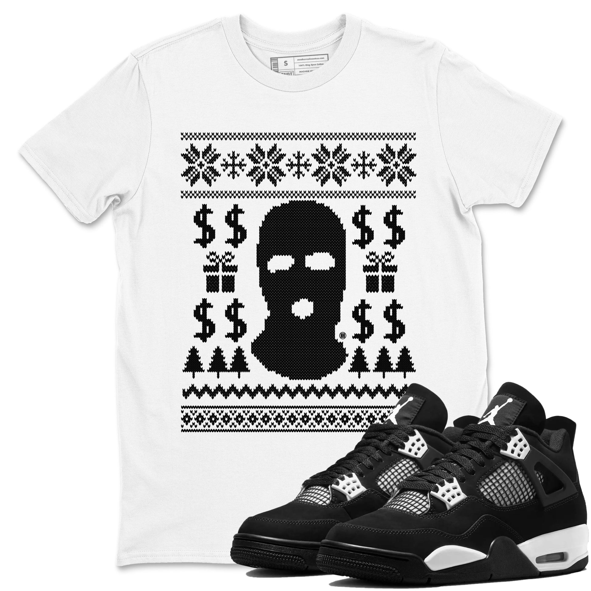 4s White Thunder shirts to match jordans Gangster Ugly Sweater sneaker match tees Air Jordan 4 Retro White Thunder match shoes to clothes SNRT Sneaker Tees unisex cotton White 1 shirts