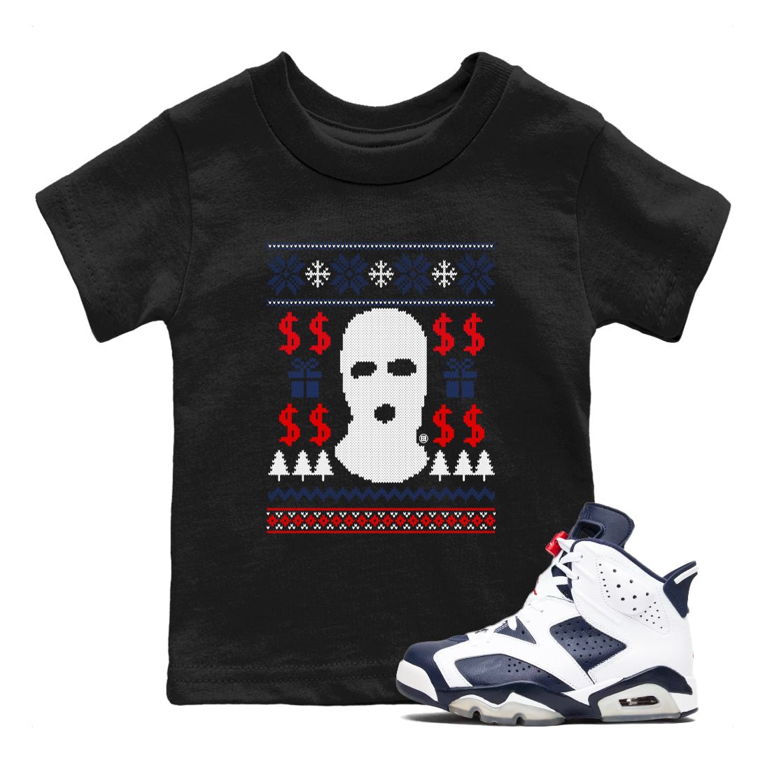 6s White And Midnight Navy shirts to match jordans Gangster Ugly Sweater sneaker match tees Air Jordan 6 Retro White And Midnight Navy match shoes to clothes SNRT Sneaker Tees Youth Baby Black 1 tee