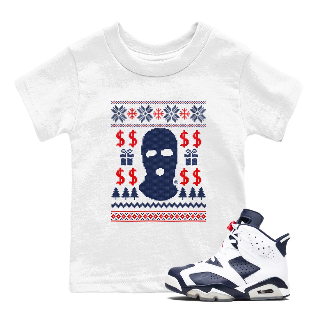 6s White And Midnight Navy shirts to match jordans Gangster Ugly Sweater sneaker match tees Air Jordan 6 Retro White And Midnight Navy match shoes to clothes SNRT Sneaker Tees Youth Baby White 1 tee